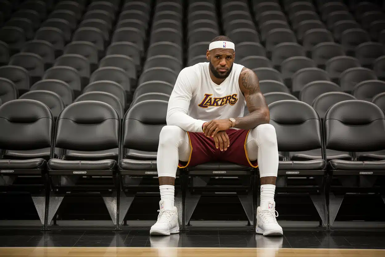 LeBron James retirement reflective courtside moment
