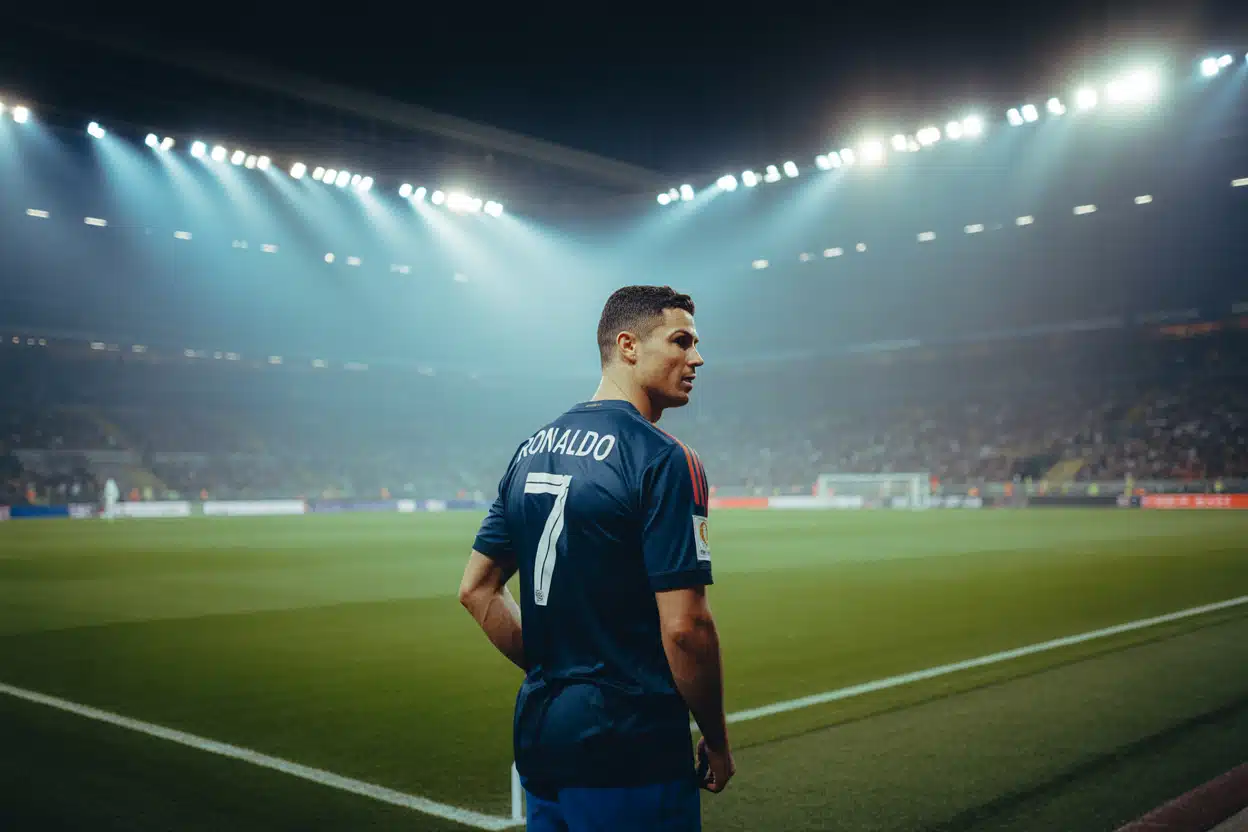 Cristiano Ronaldo in a stadium, symbolizing uncertainty about the question: Is Ronaldo Retiring